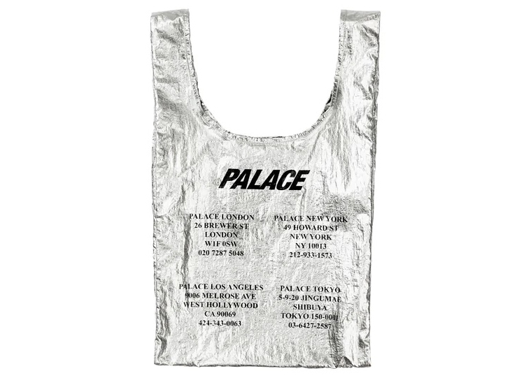 Palace Shop Reusable Bag Silver - FW22 - JP