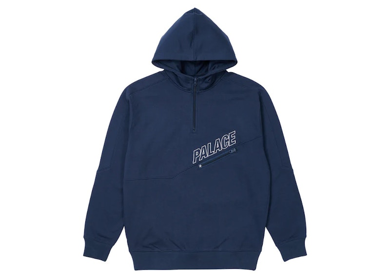 Palace Slant 1 4 Zip Hood Blue Men s FW22 US