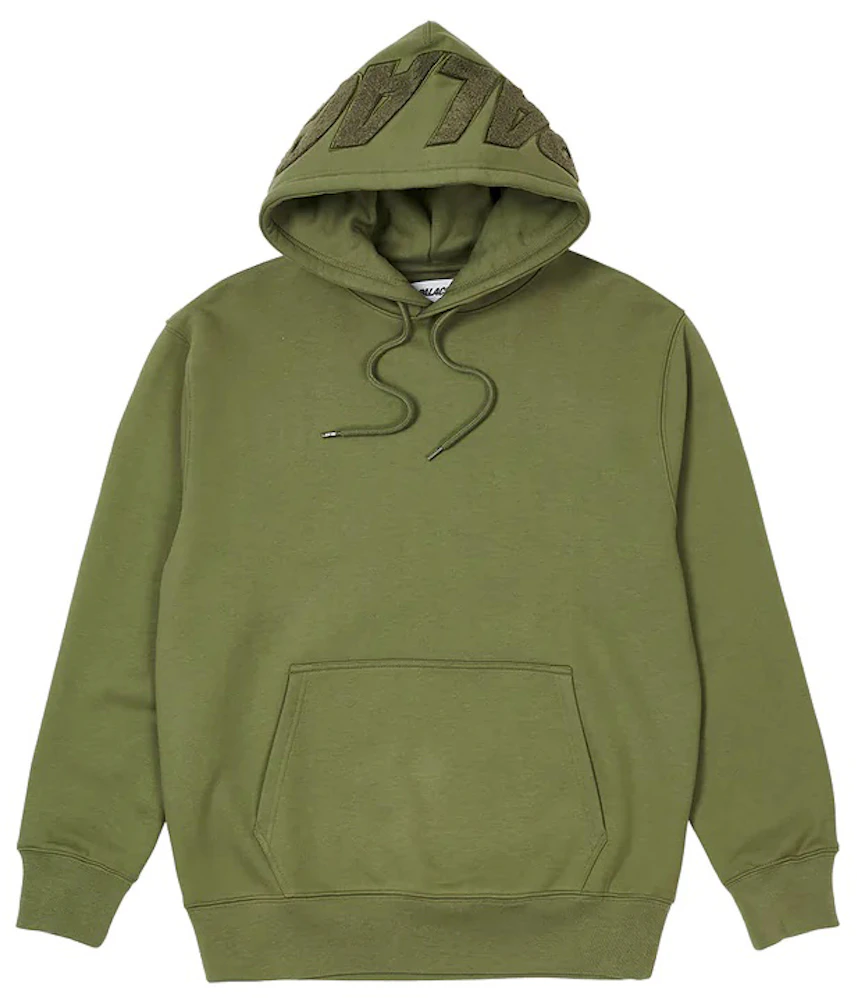 Palace Spell Out Chenille Hood Olive Men's - FW22 - US