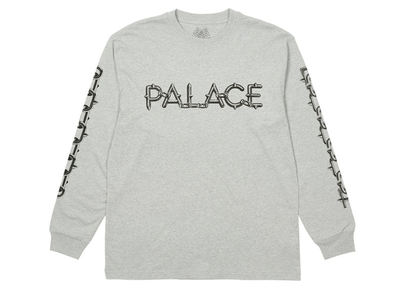 Palace Spike L/S Tee Grey Marl Men's - SS22 - US