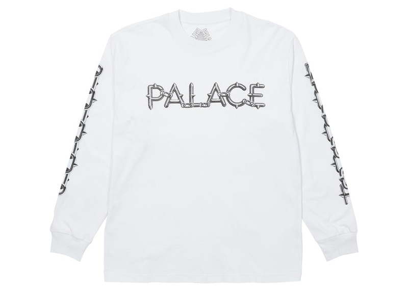 Pre-owned Palace Men's  Spike Long Sleeve Tee Shirt In White
