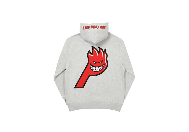 Palace Spitfire Live To Bun Hood Grey Marl Men s FW20 US