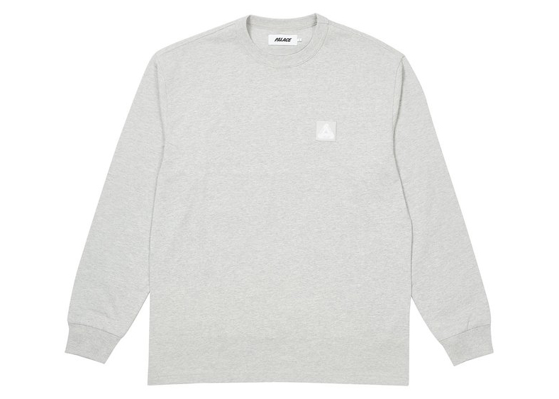 Palace Square Patch Longsleeve Grey Marl