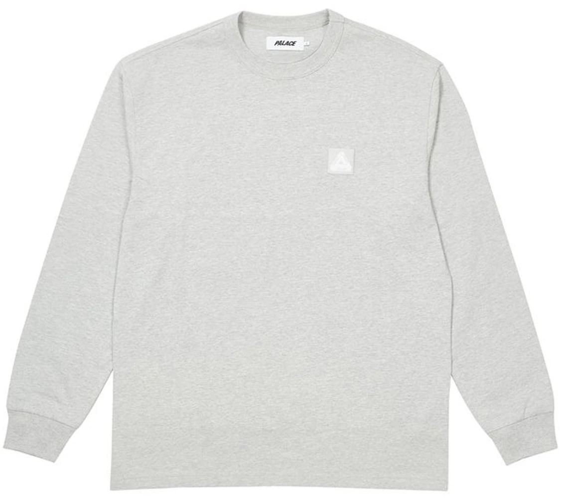 Palace Square Patch Longsleeve Grey Marl Men's - SS21 - GB