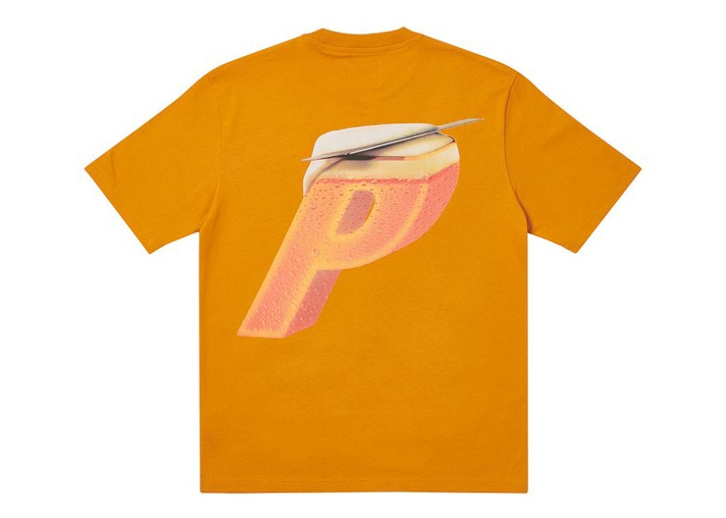 Pre-owned Palace Men's  Stella Artois Pskim T-shirt In Gold