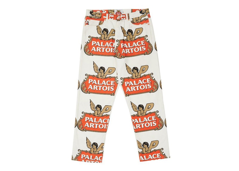 Pre-owned Palace Men's Stella Artois Pant In White/red/gold