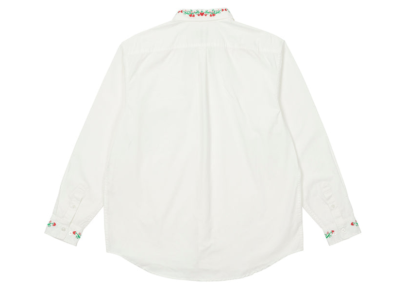 Palace Strawberry Embroidery Denim Shirt White Men's - SS22 - US