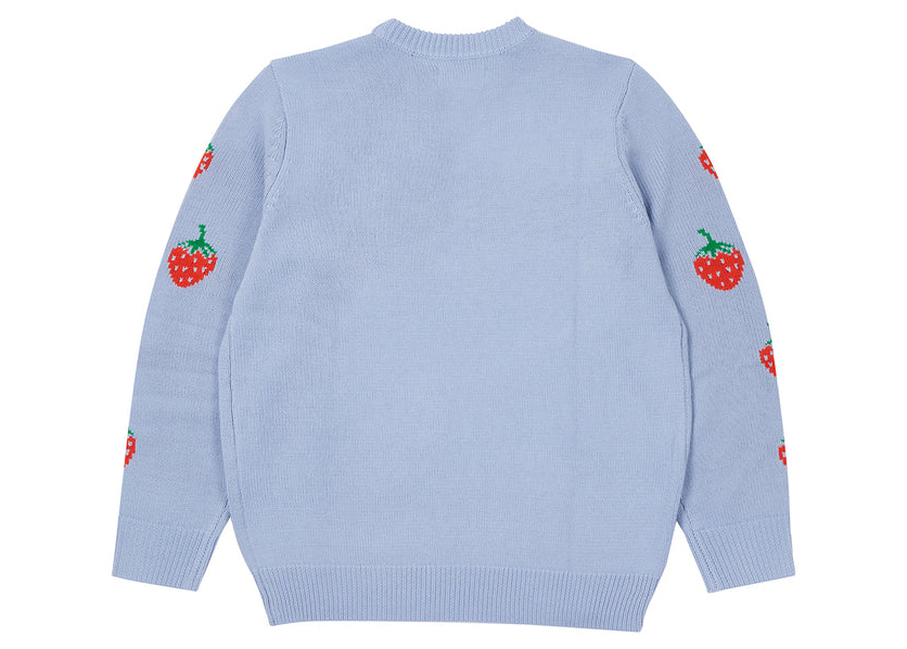 Palace Strawberry Knit Baby Blue Men's - SS22 - US