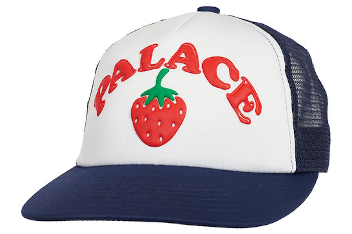 Pre-owned Palace Strawberry Trucker Hat Navy