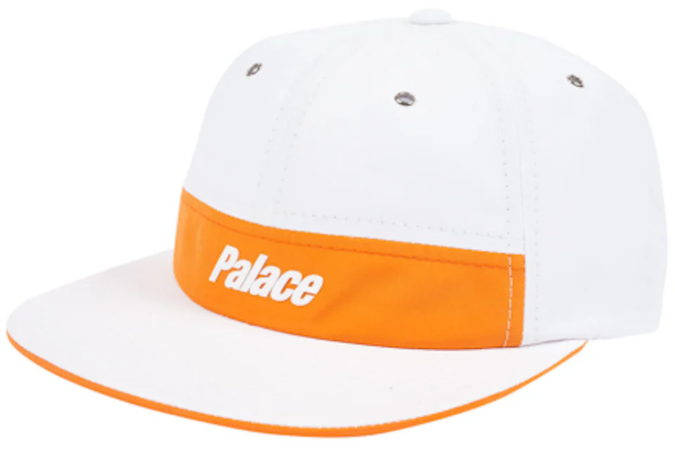 Palace Strip 6-Panel Hat White/Orange