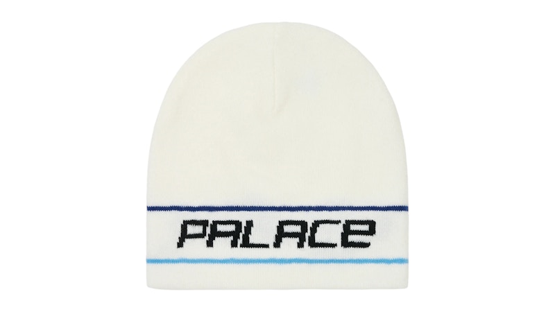 Palace Stripe Nein Cuff Beanie White - SS25 - US