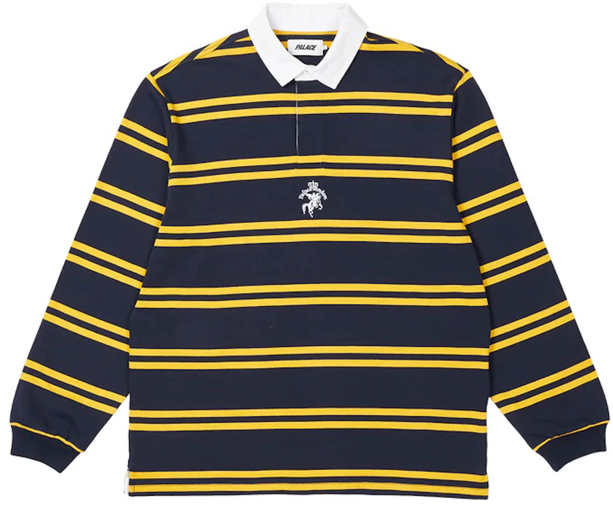 Palace Stripe Rugby Navy/Yellow Men's - FW22 - US