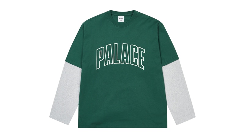 Palace Surprisingly Longsleeve Racey Green/Grey Marl Men's - FW25 - US