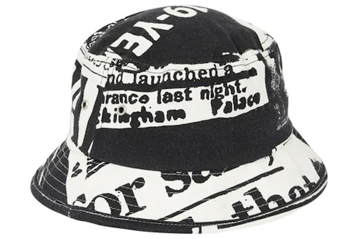 Pre-owned Palace Tabloid Denim Bucket Hat Black