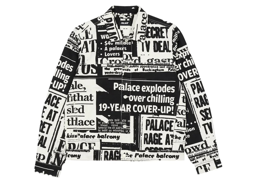Palace Tabloid Denim Jacket Black Men's - FW22 - US