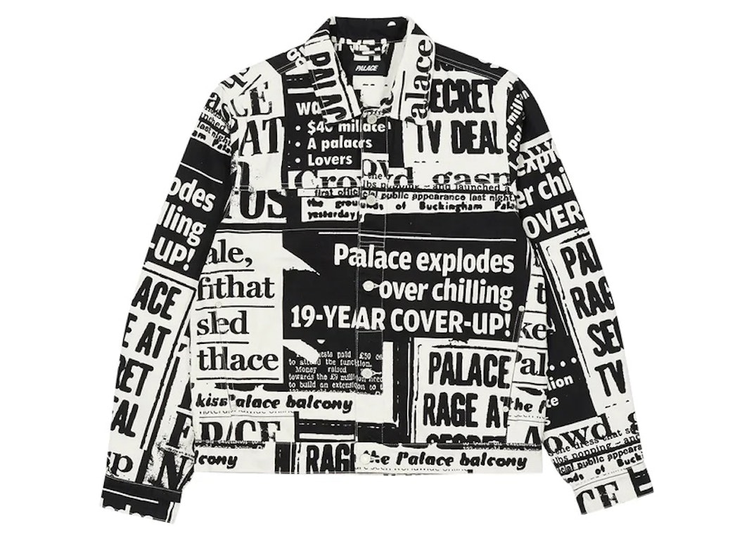 Pre-owned Palace Tabloid Denim Jacket Black