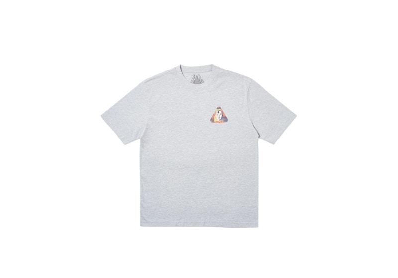 Palace Tri-Bury T-Shirt Grey Marl Men's - SS19 - GB