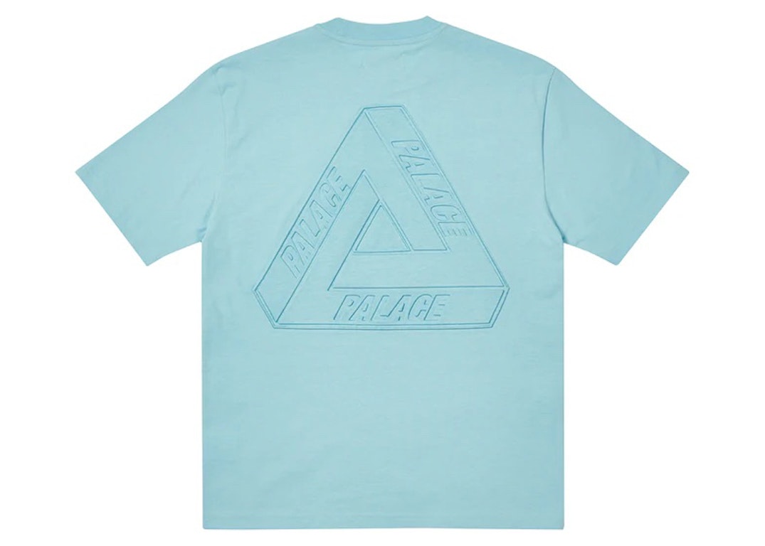 Pre-owned Palace Tri-ferg Embossed T-shirt Light Blue