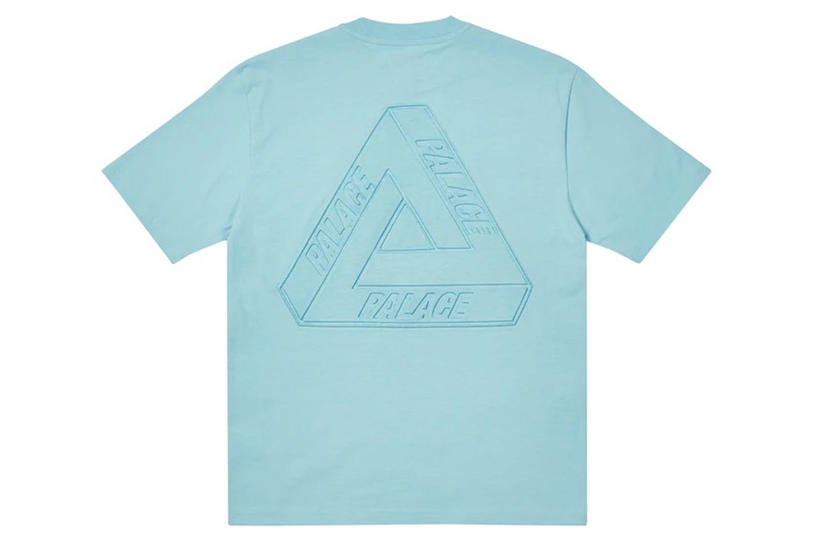 Pre-owned Palace Tri-ferg Embossed T-shirt Light Blue