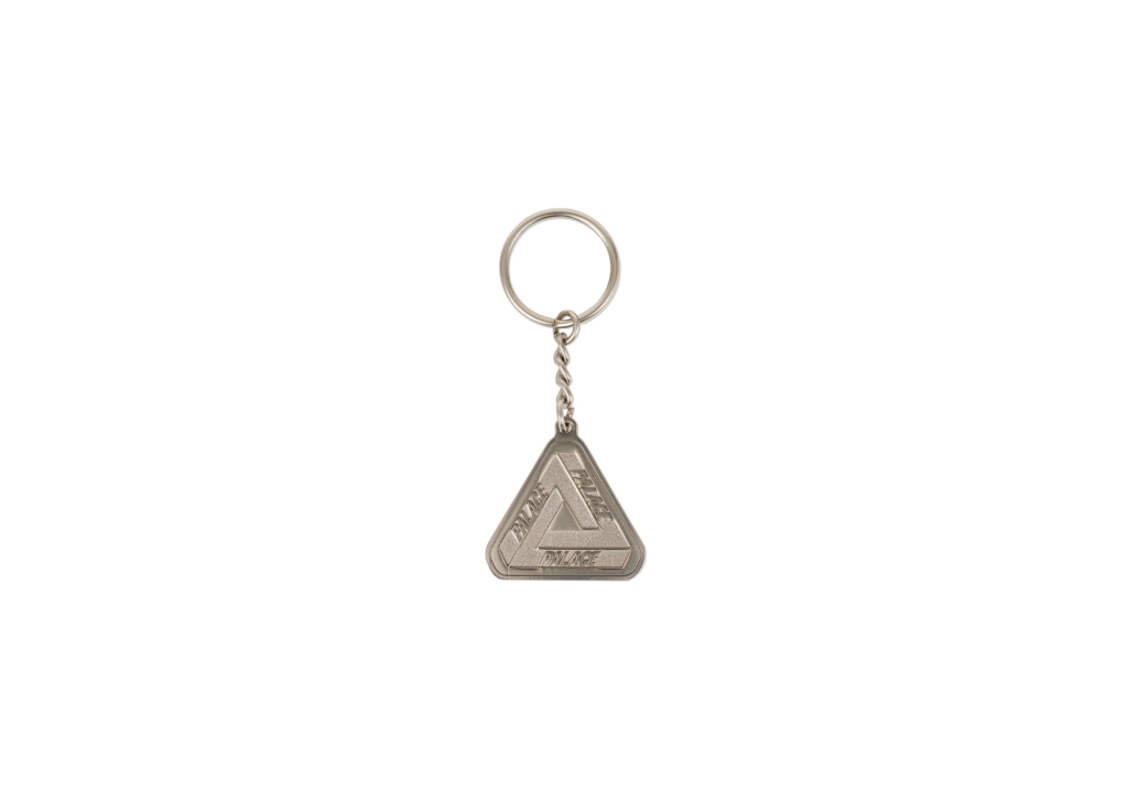 Palace Tri-Ferg Metal Keyring Silver