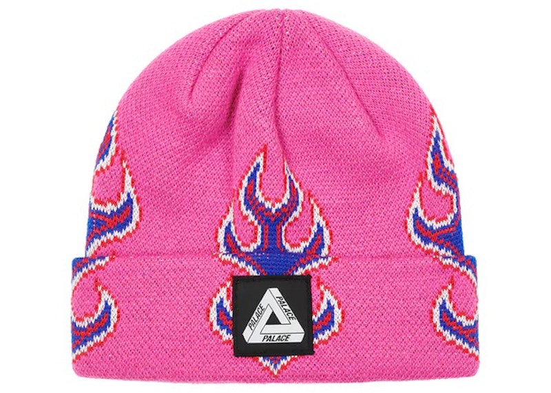 Palace Tri-Ferg Patch Beanie (FW22) Pink Flames