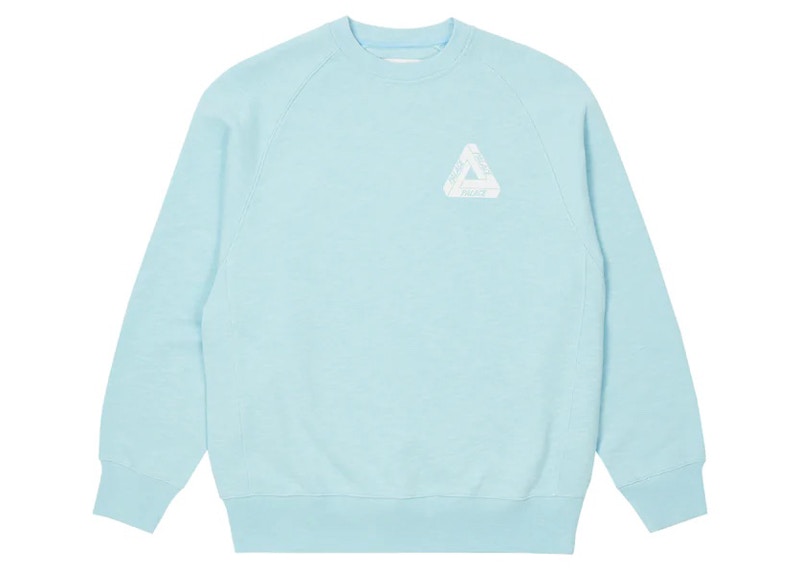 Palace Tri-Ferg Slub Crew Light Blue Men's - FW22 - US