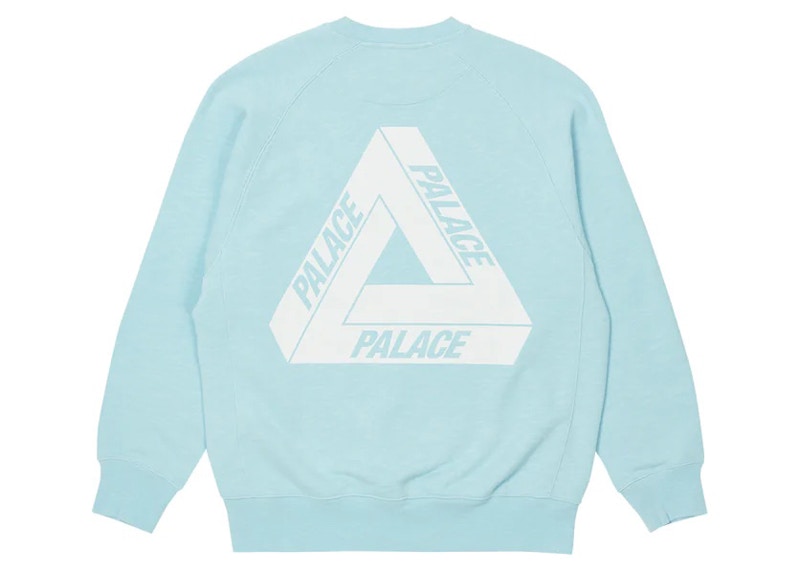 Palace Tri-Ferg Slub Crew Light Blue Men's - FW22 - GB