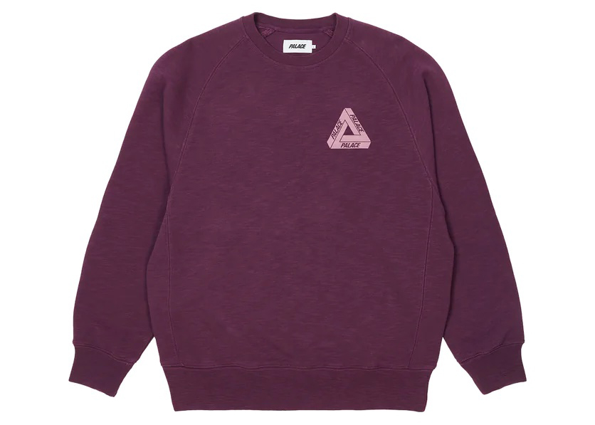 Palace Tri-Ferg Slub Crew Purple Men's - FW22 - US