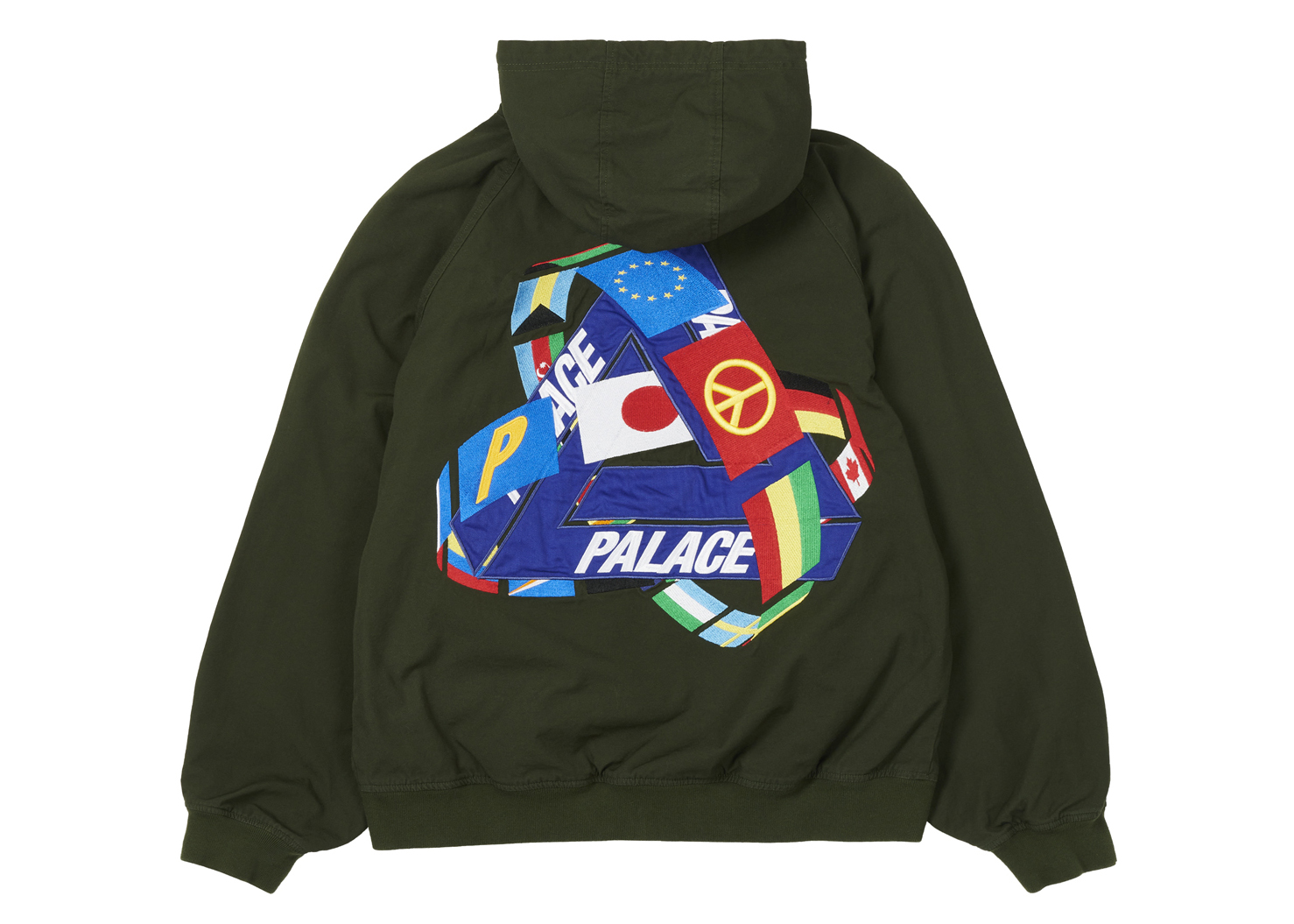 Palace Tri-Flag Hooded Jacket Olive