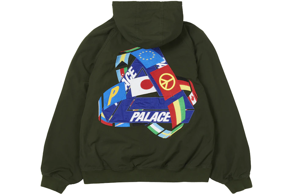 Palace Tri-Flag Hooded Jacket Olive