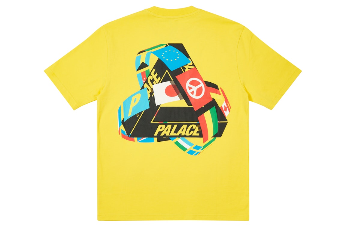 Pre-owned Palace Tri-flag T-shirt Yellow