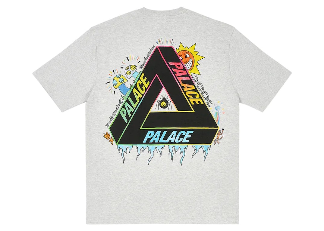 Pre-owned Palace Tri-lottie T-shirt Grey Marl