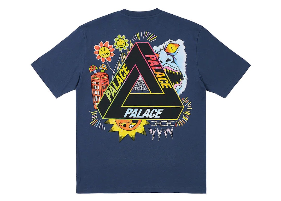 Pre-owned Palace Tri-lottie T-shirt Navy