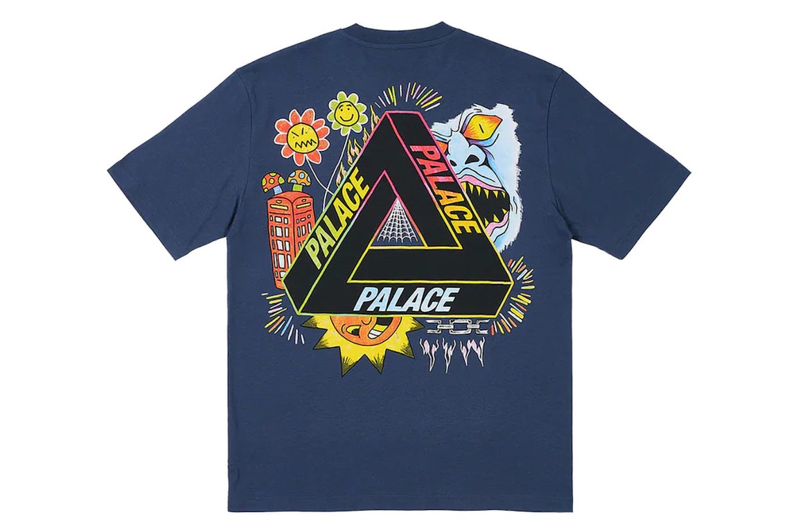 Pre-owned Palace Tri-lottie T-shirt Navy
