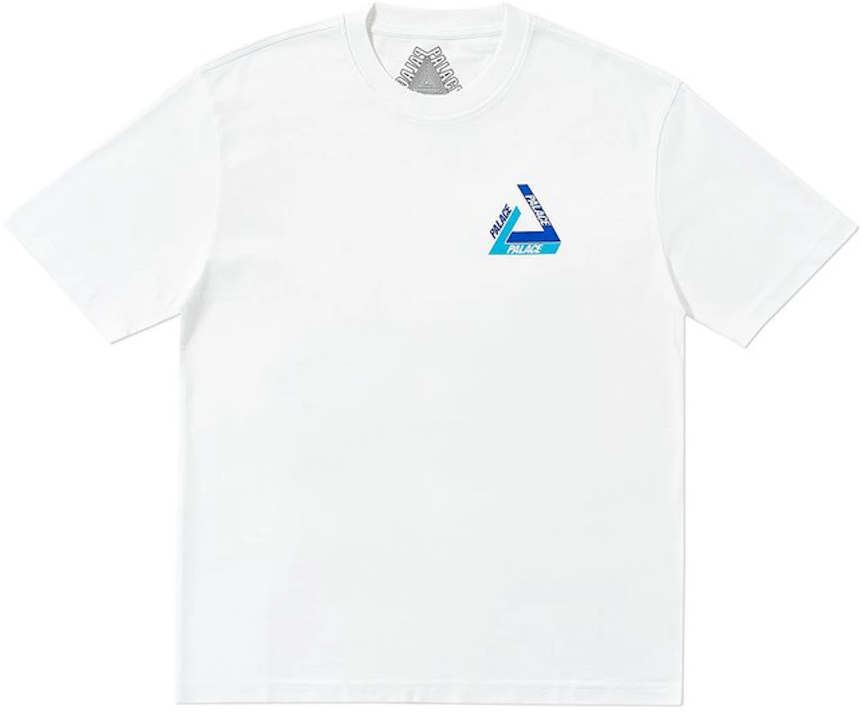 Palace Tri-Shadow T-Shirt White/Blue Men's - FW18 - US