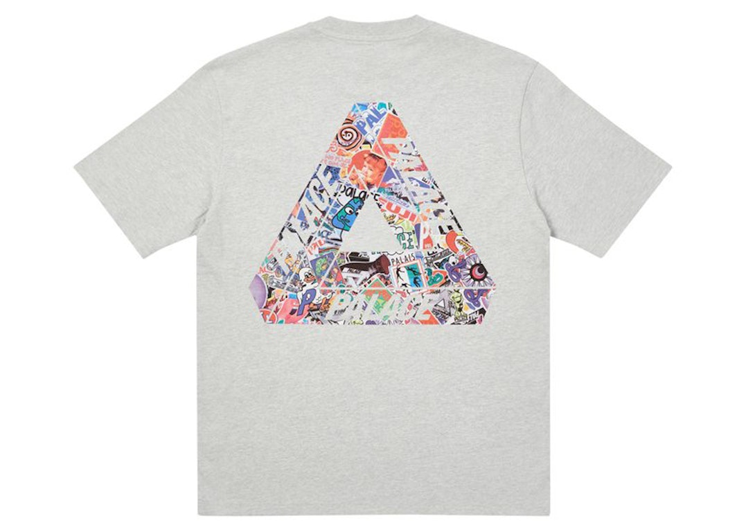 Pre-owned Palace Tri-sticker Pack T-shirt Grey Marl