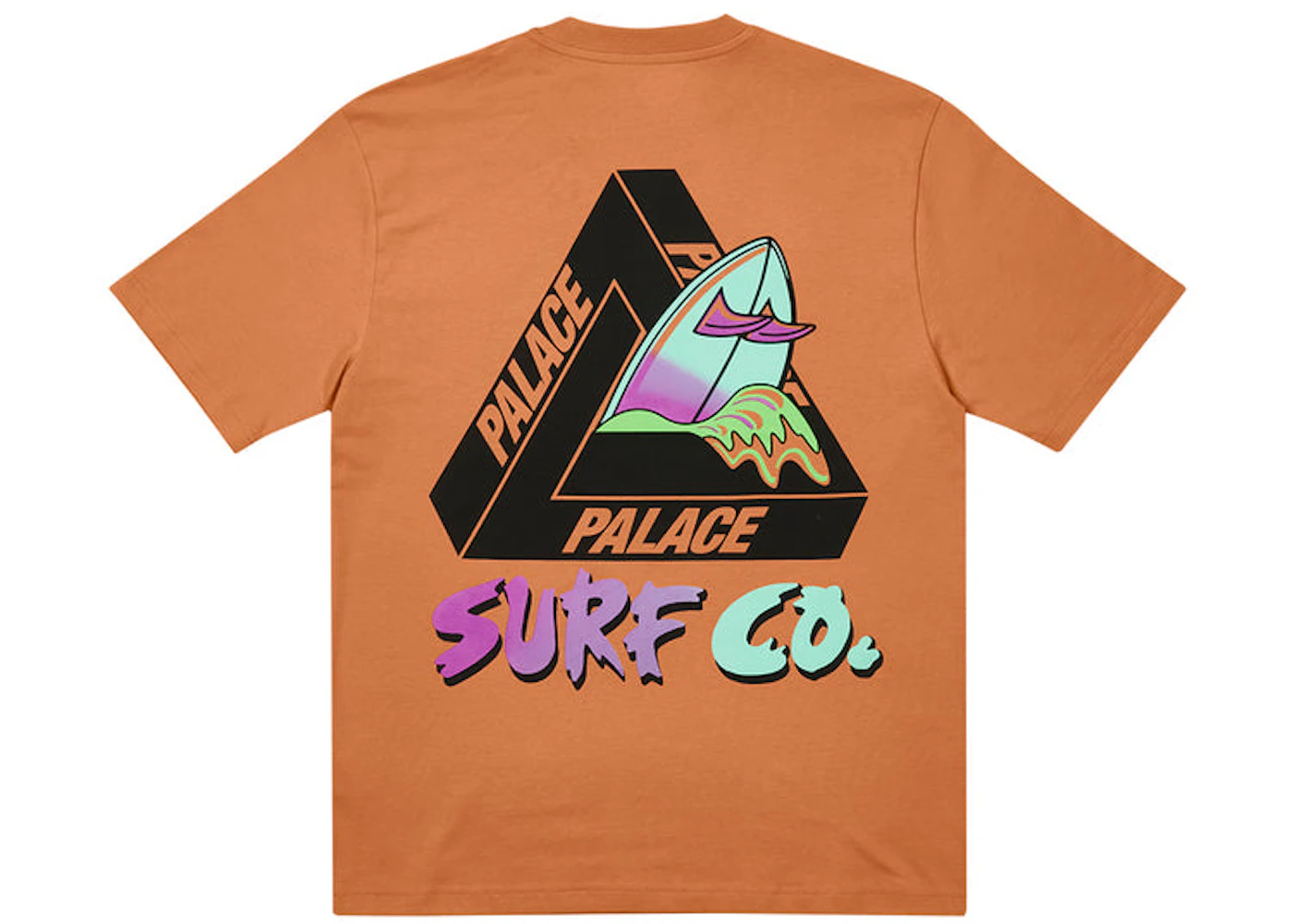 Palace Tri Surf Co T Shirt Caramel Ss22 Palace Tri Surf Co T Shirt Caramel Ss22