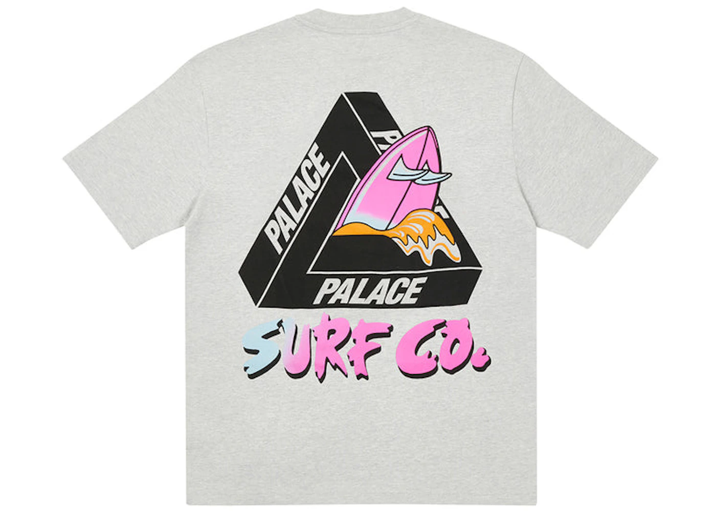 Palace Tri Surf Co T Shirt Grey Marl Ss22 Palace Tri Surf Co T Shirt Grey Marl Ss22