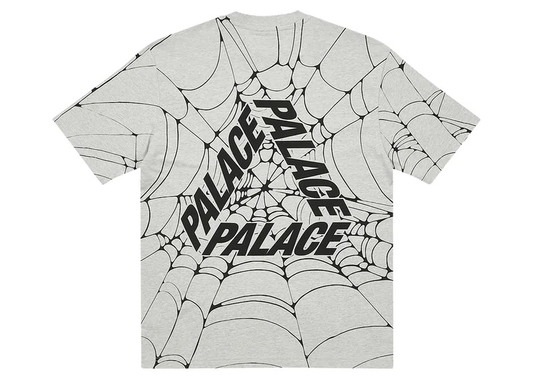 Palace Tri-Web T-Shirt Grey Marl Men's - FW22 - US