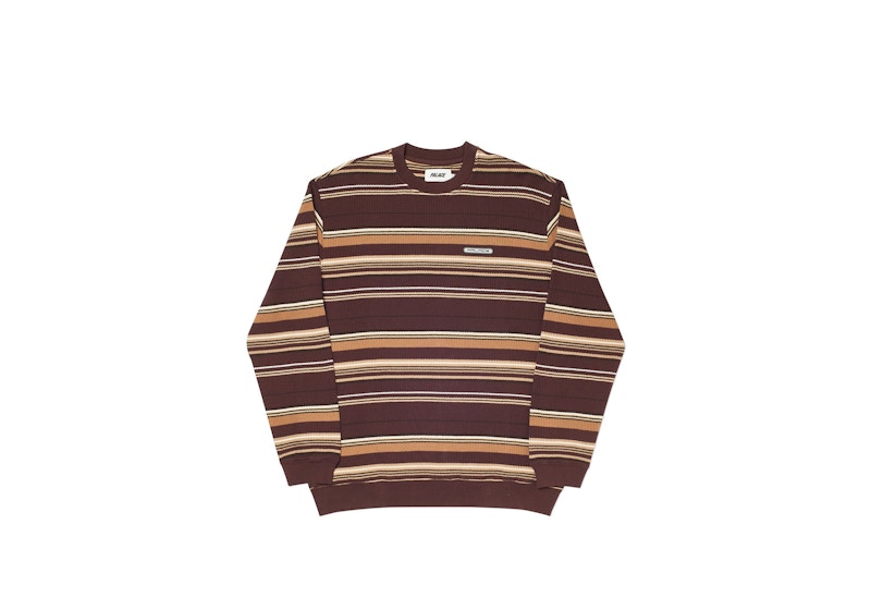 Palace Trim Rib Crew Brown