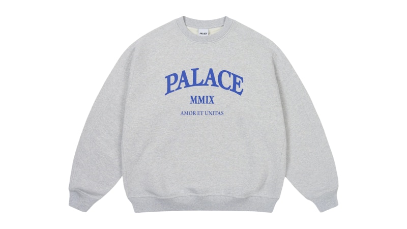 Palace Unitas Oversized Crew Grey Marl Men's - SS25 - US Palace Unitas Oversized Crew Grey Marl Men's - SS25 - US