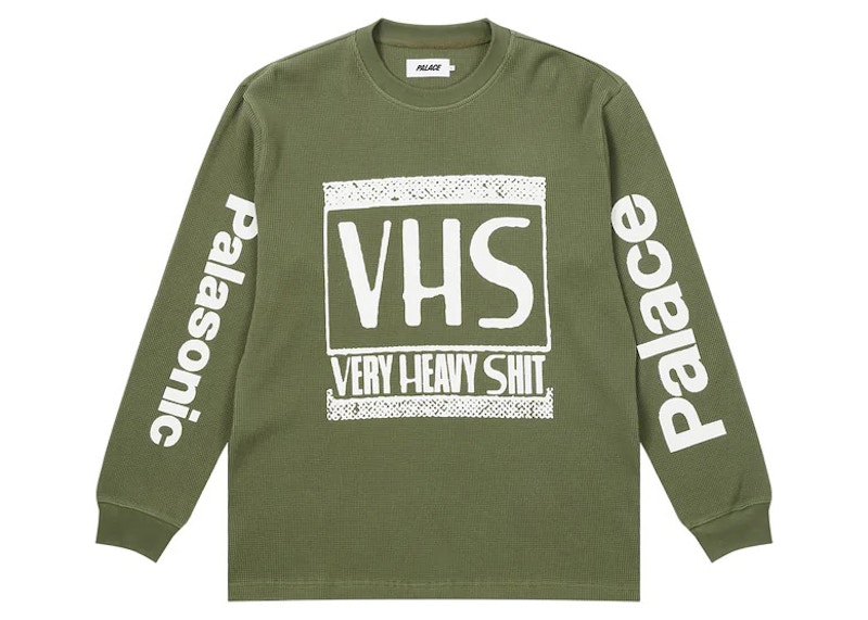 Palace VHS Thermal Longlseeve Top Olive - FW22 Men's - GB