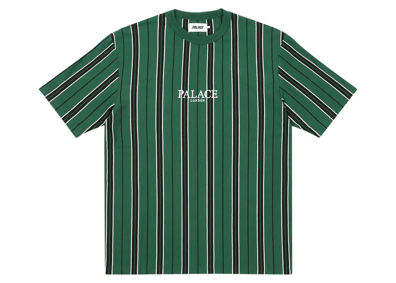 Palace Vertical Stripe T-shirt Green Men's - FW22 - US