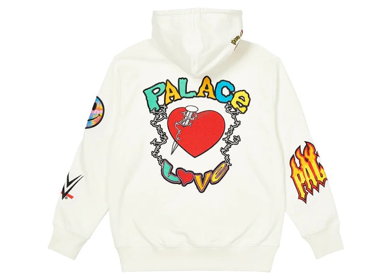 Palace 2025 white hoodie