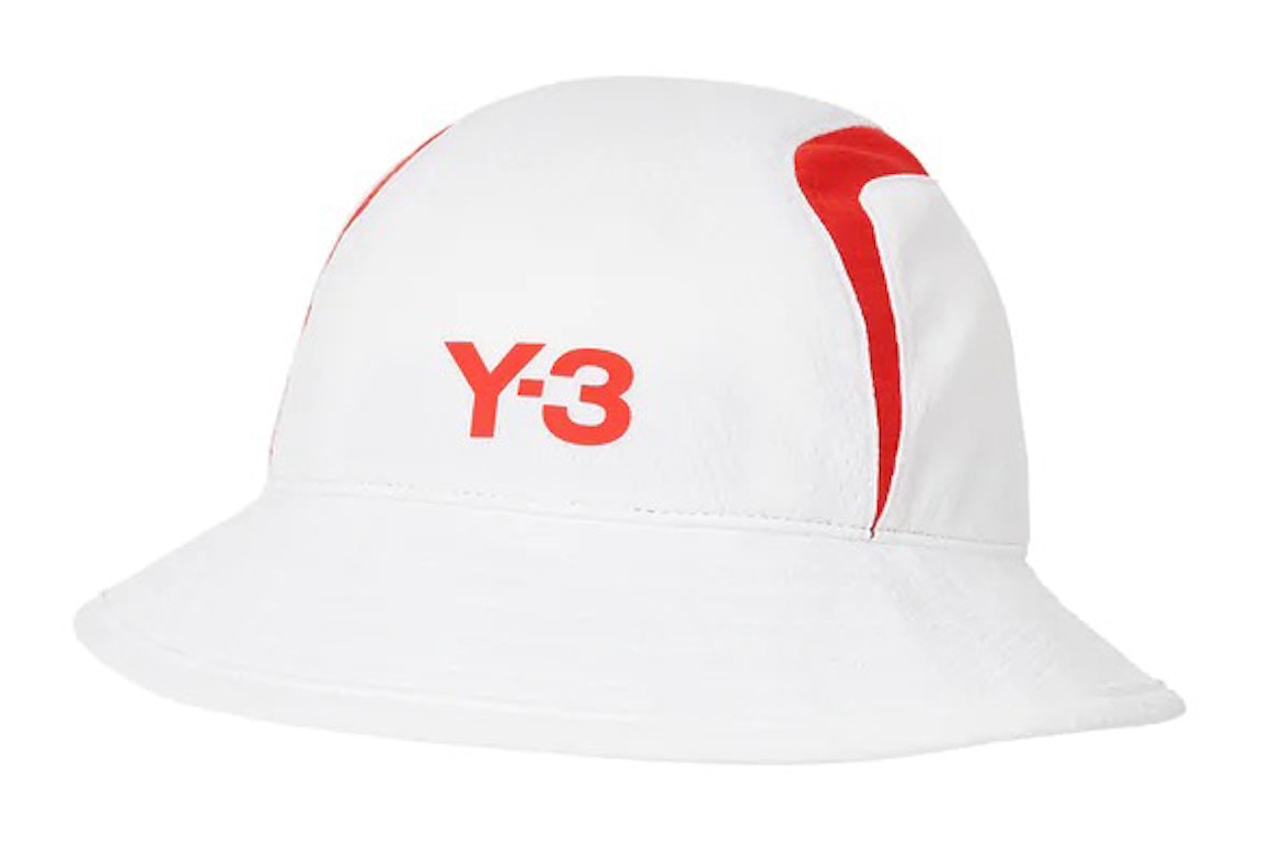 Pre-owned Palace Y-3 Bucket Hat White/red