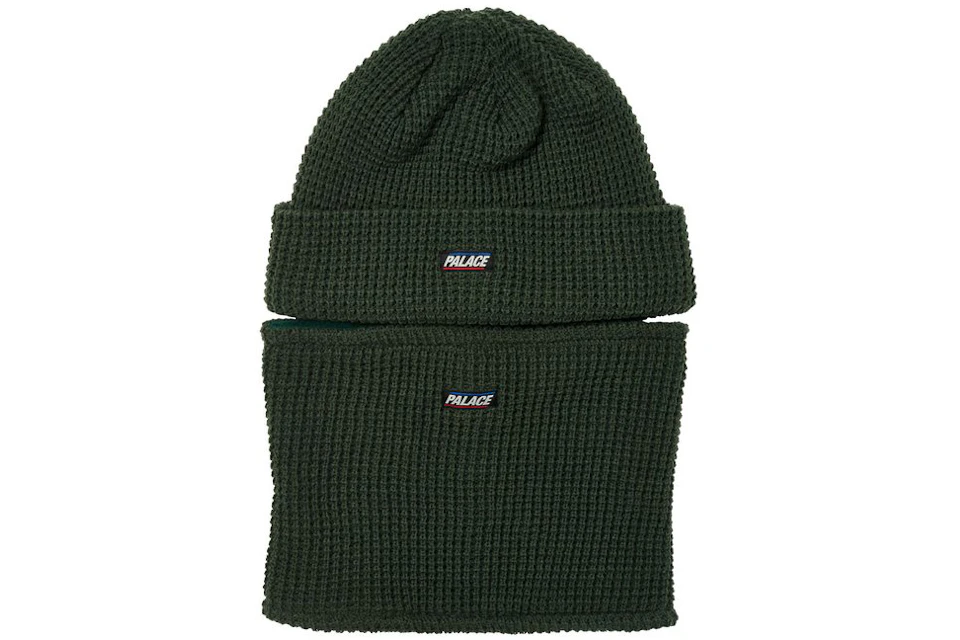 Palace Zip Off Facemask Beanie Olive