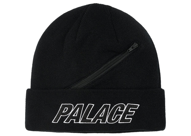 Palace Zip Pocket Beanie Black Men's - SS22 - GB