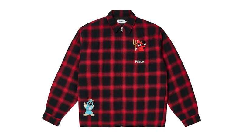 Palace Zip Up Shirt Red メンズ - SS26 - JP