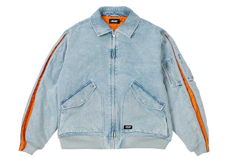 Palace Zipped MA-1 Bomber Jacket Stone Wash