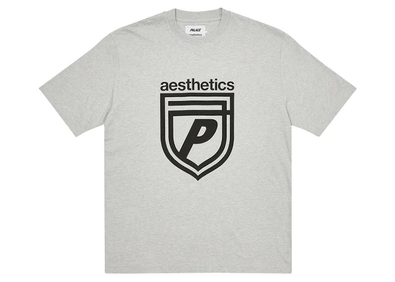 Pre-owned Palace Men's X Aesthetics Logo T-shirt In Grey Marl In Gray